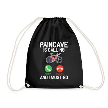 Paincave Is Calling And I Must Triathlon - Drawstring Bag - black - Front