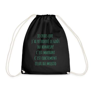 le gout du bonheur est le mojito - Sac de sport léger - noir - Devant