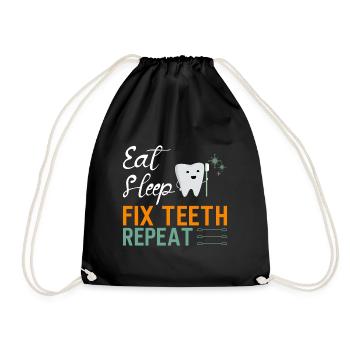 Zahnarzt Dental Geschenk Medizinstudent Zahnarzt - Turnbeutel - Schwarz - Vorne