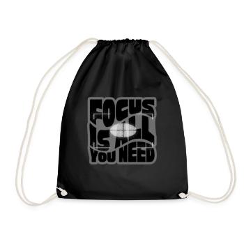 Focus is all you need, photographer camera - Drawstring Bag - black - Front