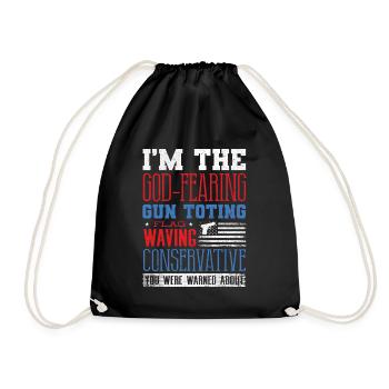 American, God Fear, Flag Wehne Conservative - Drawstring Bag - black - Front