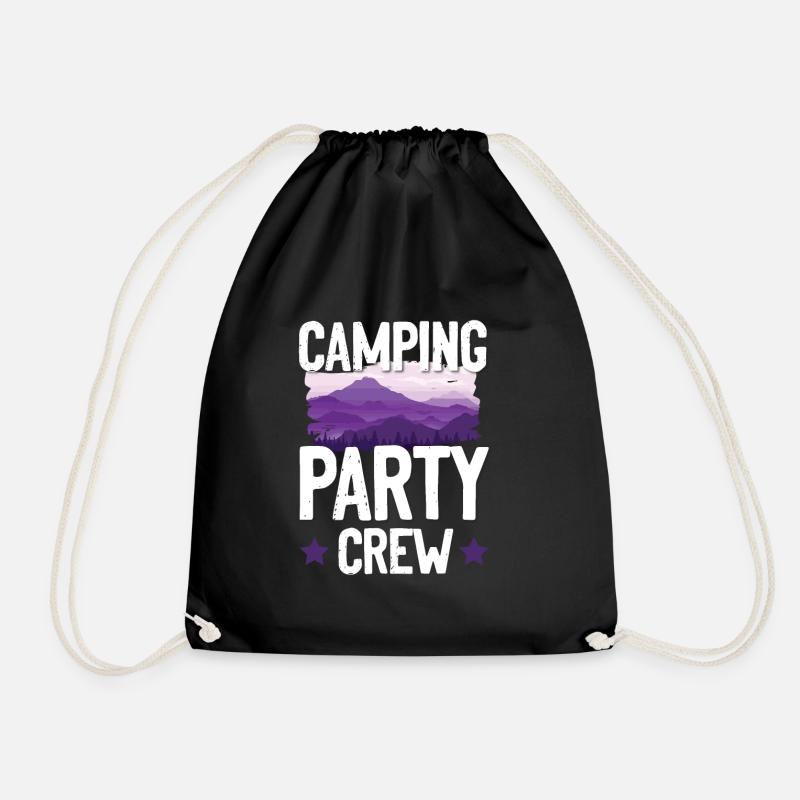 Camping Party Crew - Turnbeutel - Schwarz