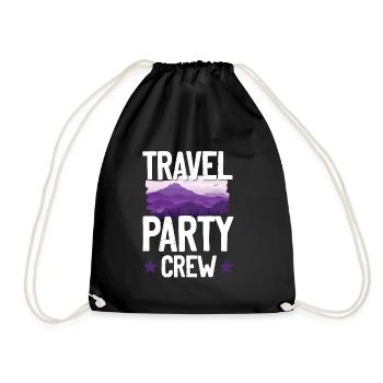 Travel Party Crew - Turnbeutel - Schwarz - Vorne