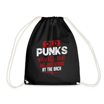 Old Punks Never Die, Punk Music - Drawstring Bag - black - Front