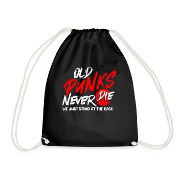 Old Punks Never Die, Punk Music - Drawstring Bag - black - Front