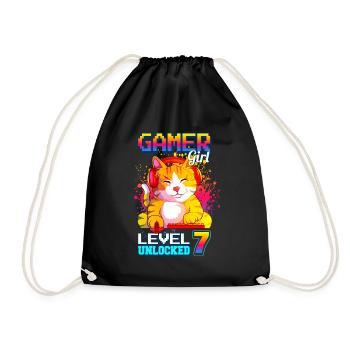 gamer fille 7ème anniversaire jeux vidéo de jeu - Sac de sport léger - noir - Devant