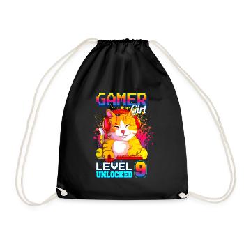 gamer girl 9ème anniversaire jeux vidéo de jeu - Sac de sport léger - noir - Devant