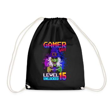 gamer fille 15ème anniversaire jeux vidéo de jeu - Sac de sport léger - noir - Devant