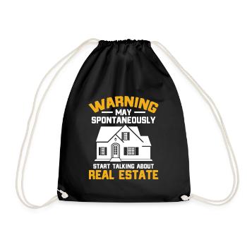 Immobilienmakler Makler Beruf Immobilien - Turnbeutel - Schwarz - Vorne