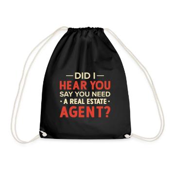 Real Estate Agent Broker Profession Real Estate - Drawstring Bag - black - Front