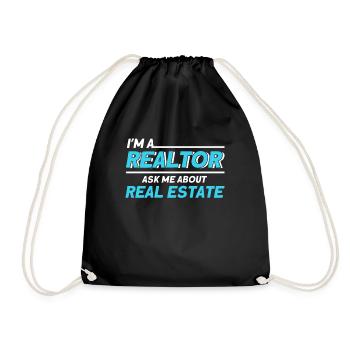 Real Estate Agent Broker Profession Real Estate - Drawstring Bag - black - Front