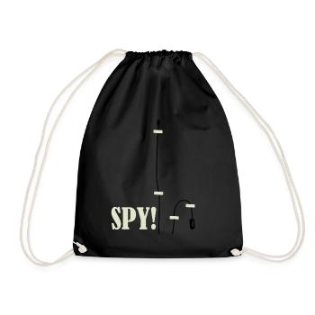 Abhörgerät Spionage Spion Mikofon - Turnbeutel - Schwarz - Vorne
