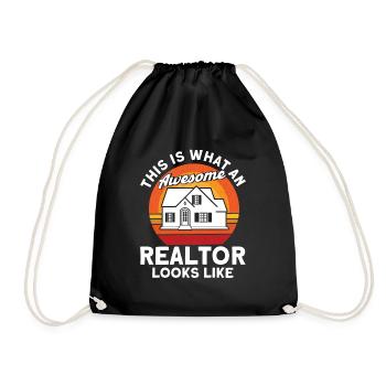 Real Estate Agent Broker Profession Real Estate - Drawstring Bag - black - Front