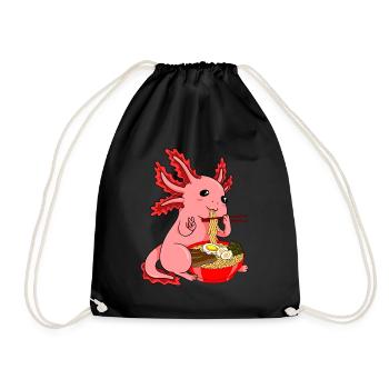 Axolotl Geschenk Axolotl Kostüm Ramen Nudeln - Turnbeutel - Schwarz - Vorne