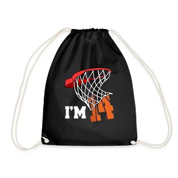 Ich Bin 14 Basketball 14. Geburtstag Basketballer - Turnbeutel - Schwarz - Vorne