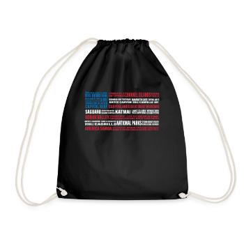 U.S. National Parks, National Park, Denali, Redwood - Drawstring Bag - black - Front