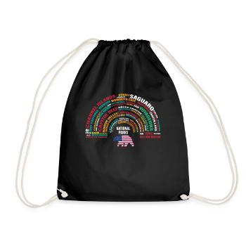 U.S. National Parks, National Park, Denali, Redwood - Drawstring Bag - black - Front