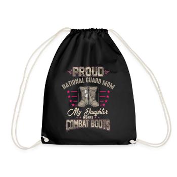 Proud National Guard Mother - Drawstring Bag - black - Front