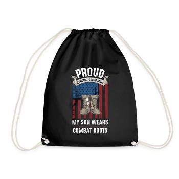 Proud National Guard Mother - Drawstring Bag - black - Front