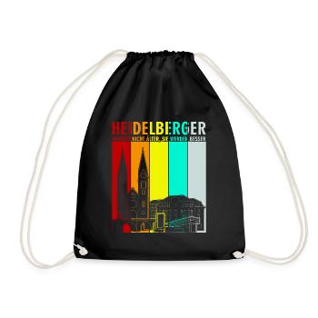 Heidelberg Kirche Heidelberger - Turnbeutel - Schwarz - Vorne