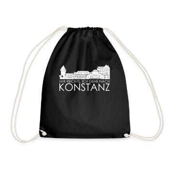 Bodensee Konstanz Konstanzer - Turnbeutel - Schwarz - Vorne