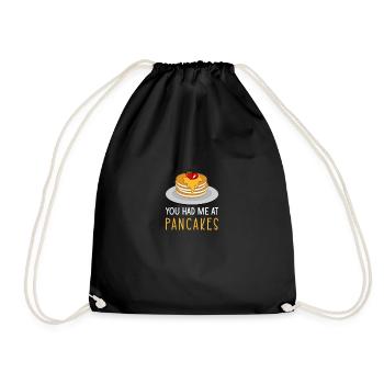 Pfannkuchen Liebhaber Geschenk Pfannkuchen Spruch - Turnbeutel - Schwarz - Vorne