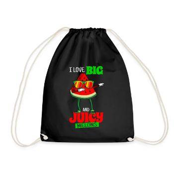 Watermelon - Drawstring Bag - black - Front