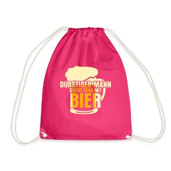 Bier Durstiger Mann Biertrinker - Turnbeutel - Fuchsia - Vorne