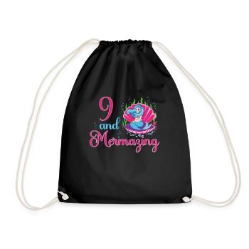 Sirène 9ème anniversaire mermazing 9 ans - Sac de sport léger - noir - Devant