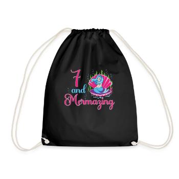 Sirène 7ème anniversaire mermazing 7 ans - Sac de sport léger - noir - Devant
