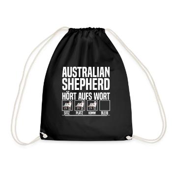 Australian Shepherd Hört aufs wort - Turnbeutel - Schwarz - Vorne