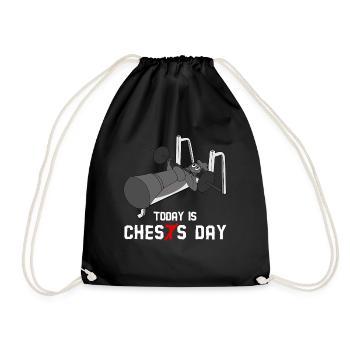Bodybuilder Chess Fitness Strongman - Drawstring Bag - black - Front