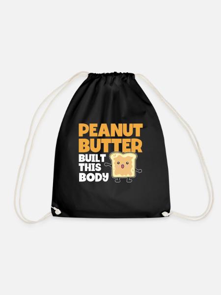 Erdnussbutter Spruch Peanut Butter Lover Geschenk - Turnbeutel - Schwarz