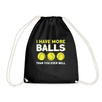 Tennis Saying Tennis Player Gift Tennis - Drawstring Bag - black - Front