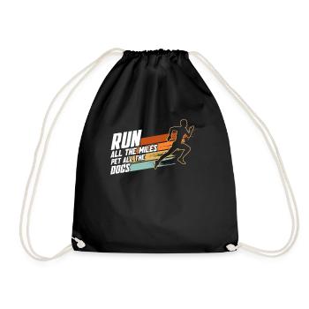 Läuferin Marathon Hundemutter Hunde Mutter - Turnbeutel - Schwarz - Vorne