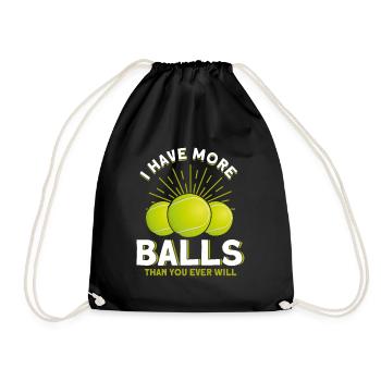 Tennis saying tennis player gift tennis - Drawstring Bag - black - Front