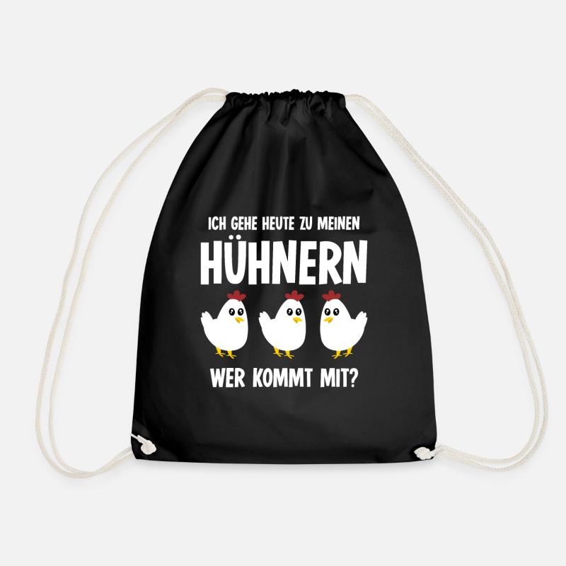 Hühner Hühnerzucht Hühnerstall Hahn Huhn - Turnbeutel - Schwarz