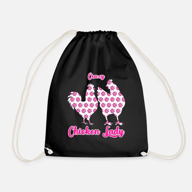 Chicken Chicken Breeding Chicken coop Chicken - Drawstring Bag - black