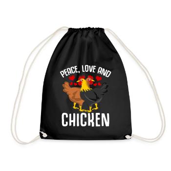 Chickens Chicken Farmer Chicken coop Chicken - Drawstring Bag - black - Front