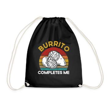 Burrito Taco Mexico Food Fan Burrito Eating - Drawstring Bag - black - Front