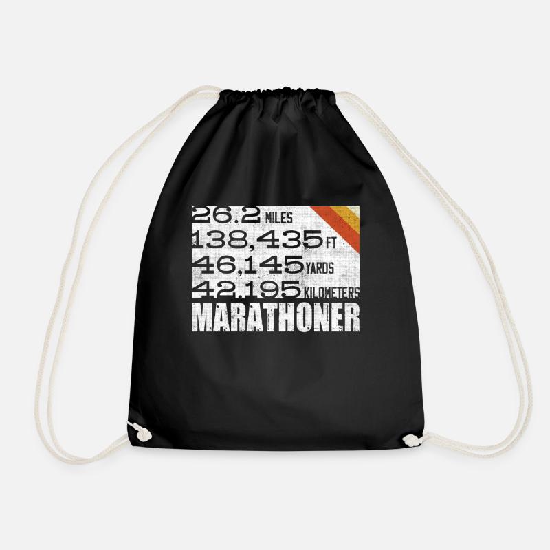 Marathoner, Marathon, Läufer, 26, 2 - Turnbeutel - Schwarz