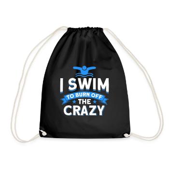 Schwimmen Geschenk Schwimmer Spruch Schwimmen - Turnbeutel - Schwarz - Vorne