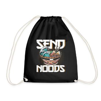Ramen Noodle Lovers Chopsticks Japanese Noodle - Drawstring Bag - black - Front