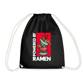 Ramen Noodle Lovers Chopsticks Japanese Noodle - Drawstring Bag - black - Front