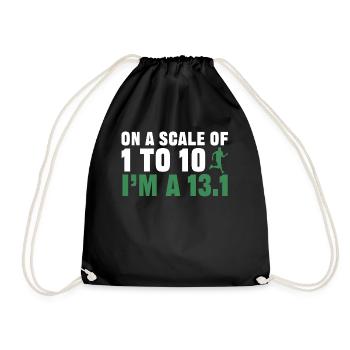 Half Marathon, Marathon, Runner - Drawstring Bag - black - Front