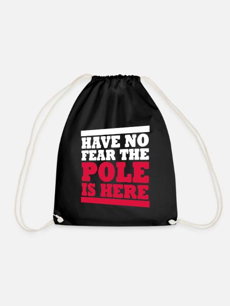 Poland Pole Polish flag Polish - Drawstring Bag - black