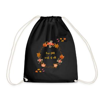 Fall | Leaves | Season | Autumn | Pumpkin | Hat - Turnbeutel - Schwarz - Vorne