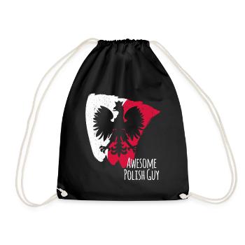 Poland Pole Flag Polish - Drawstring Bag - black - Front
