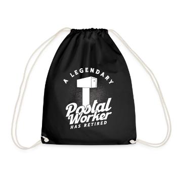 Postbote Briefträger Paketzusteller Job Postbote - Turnbeutel - Schwarz - Vorne