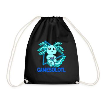 Gamesolotl Video Gamer Kawaii Anime Axolotl - Turnbeutel - Schwarz - Vorne